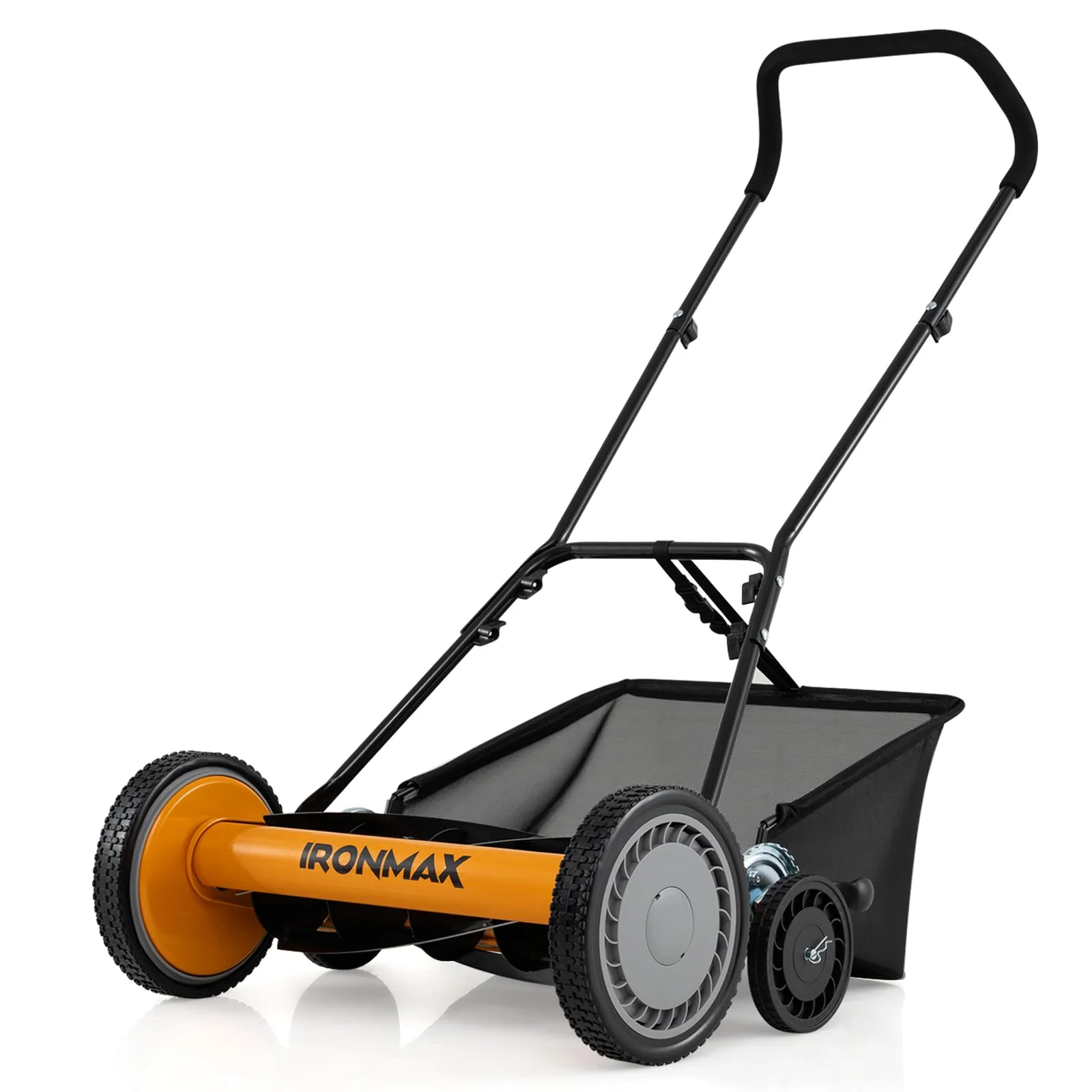 Goplus 18 Inch Push Reel Lawn Mower 5-Blade Manganese Steel Manual Grass Cutter - Image 10