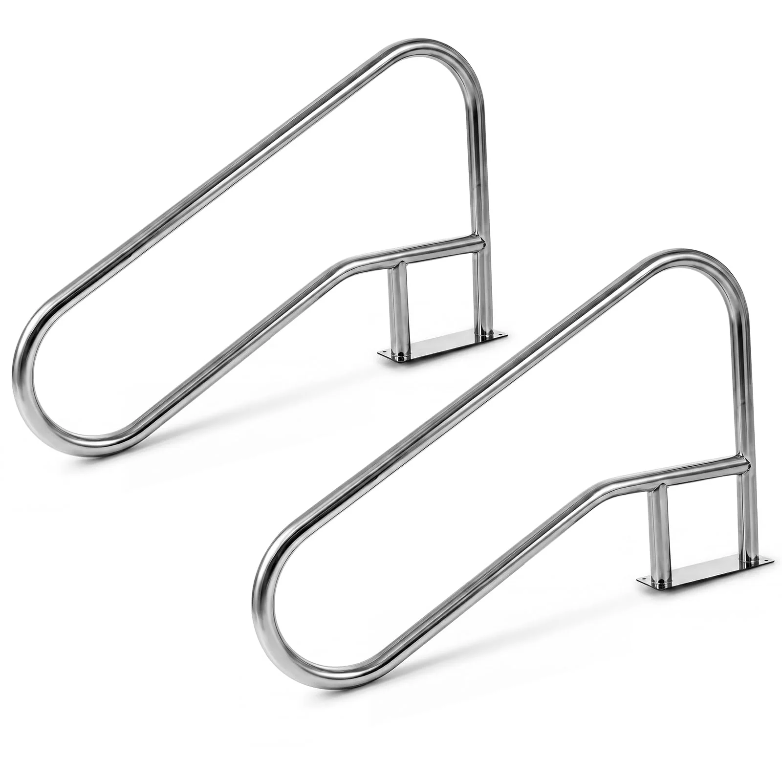 Goplus 1PC/ 2PCS Pool Handrail for Inground Pools w/Base Plate (50" x 30" (LxH)) - Image 2
