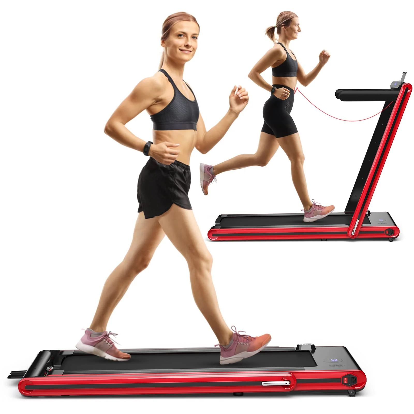 Goplus 2-in-1 Folding Treadmill, 2.25HP Electric Under Desk Treadmill W/LED Display - Image 11