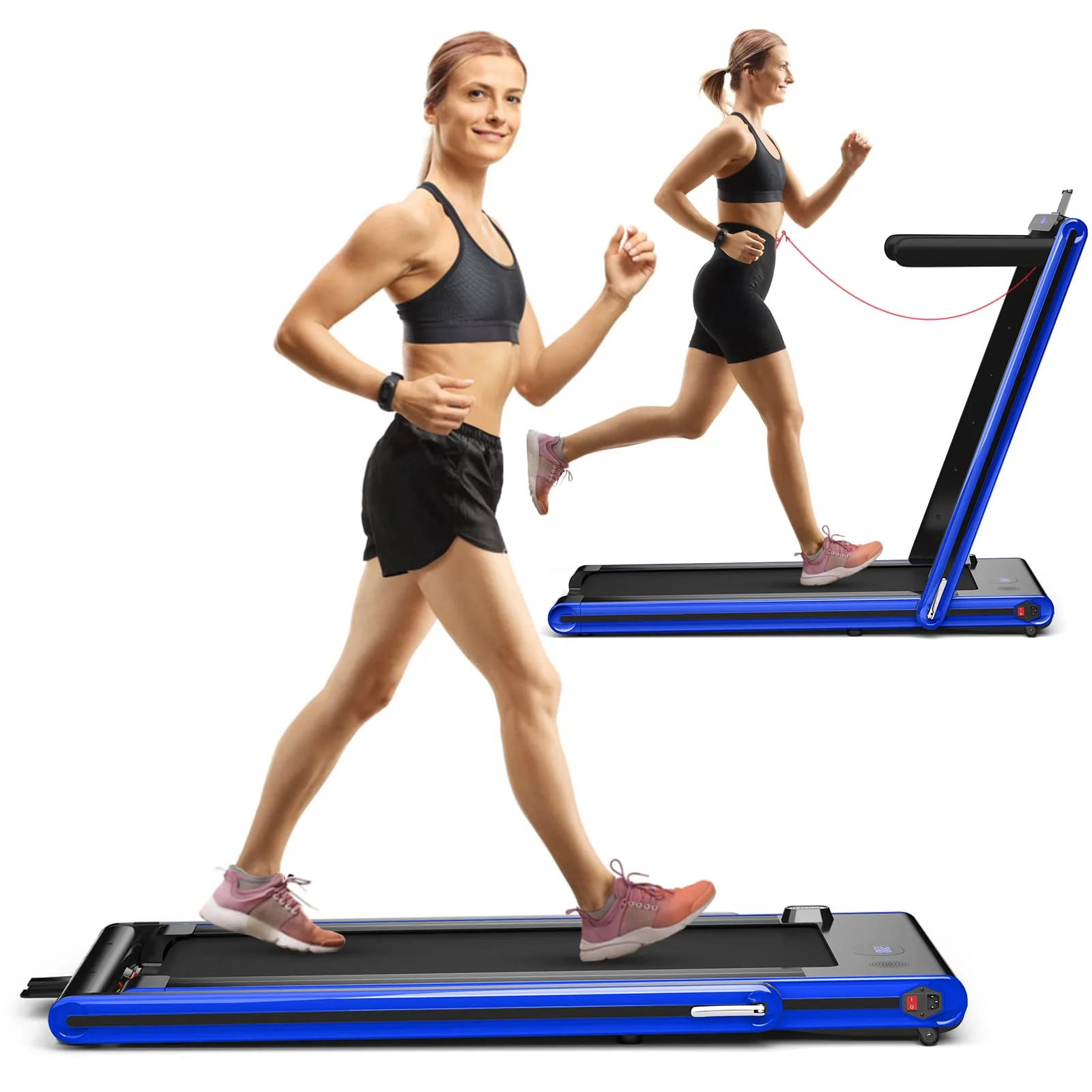 Goplus 2-in-1 Folding Treadmill, 2.25HP Electric Under Desk Treadmill W/LED Display - Image 13