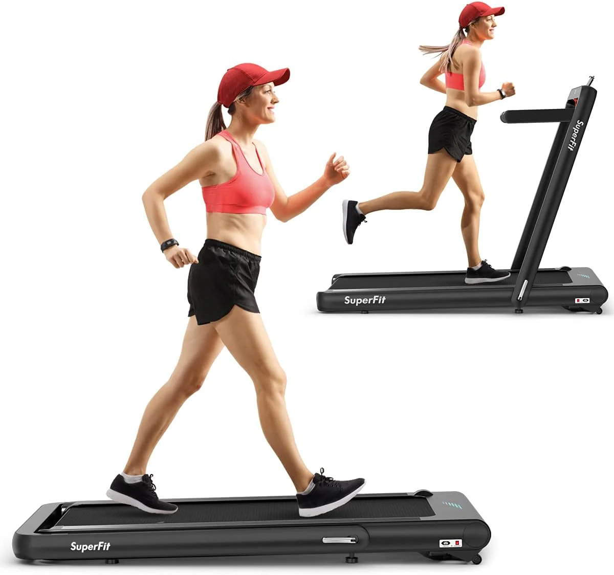Goplus 2 in 1 Folding Treadmill, 4.75HP Superfit Under Desk Electric Treadmill with APP Control - Image 12