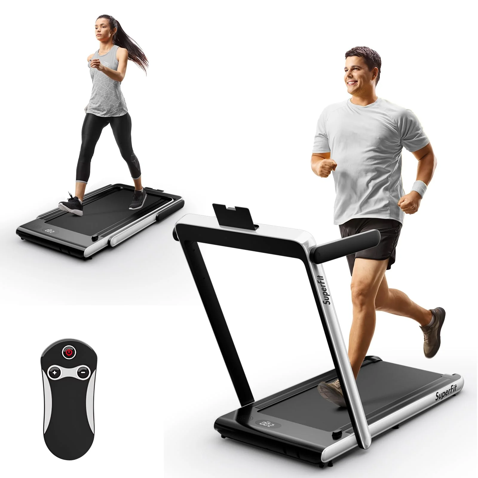 Goplus 2 in 1 Under Desk Treadmill, 2.25HP Superfit Folding Treadmill with Touch Panel Control, Treadmills for Home Office - Image 11
