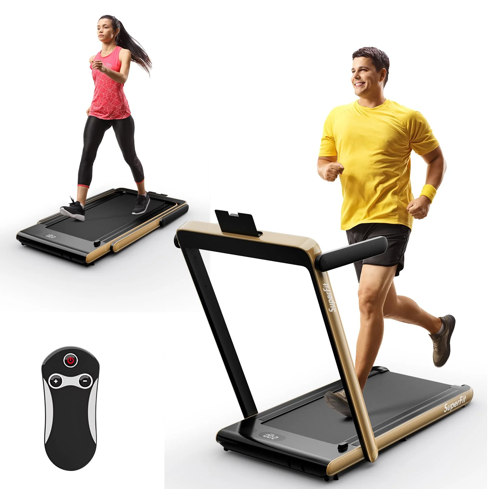 Goplus 2 in 1 Under Desk Treadmill, 2.25HP Superfit Folding Treadmill with Touch Panel Control, Treadmills for Home Office - Image 12