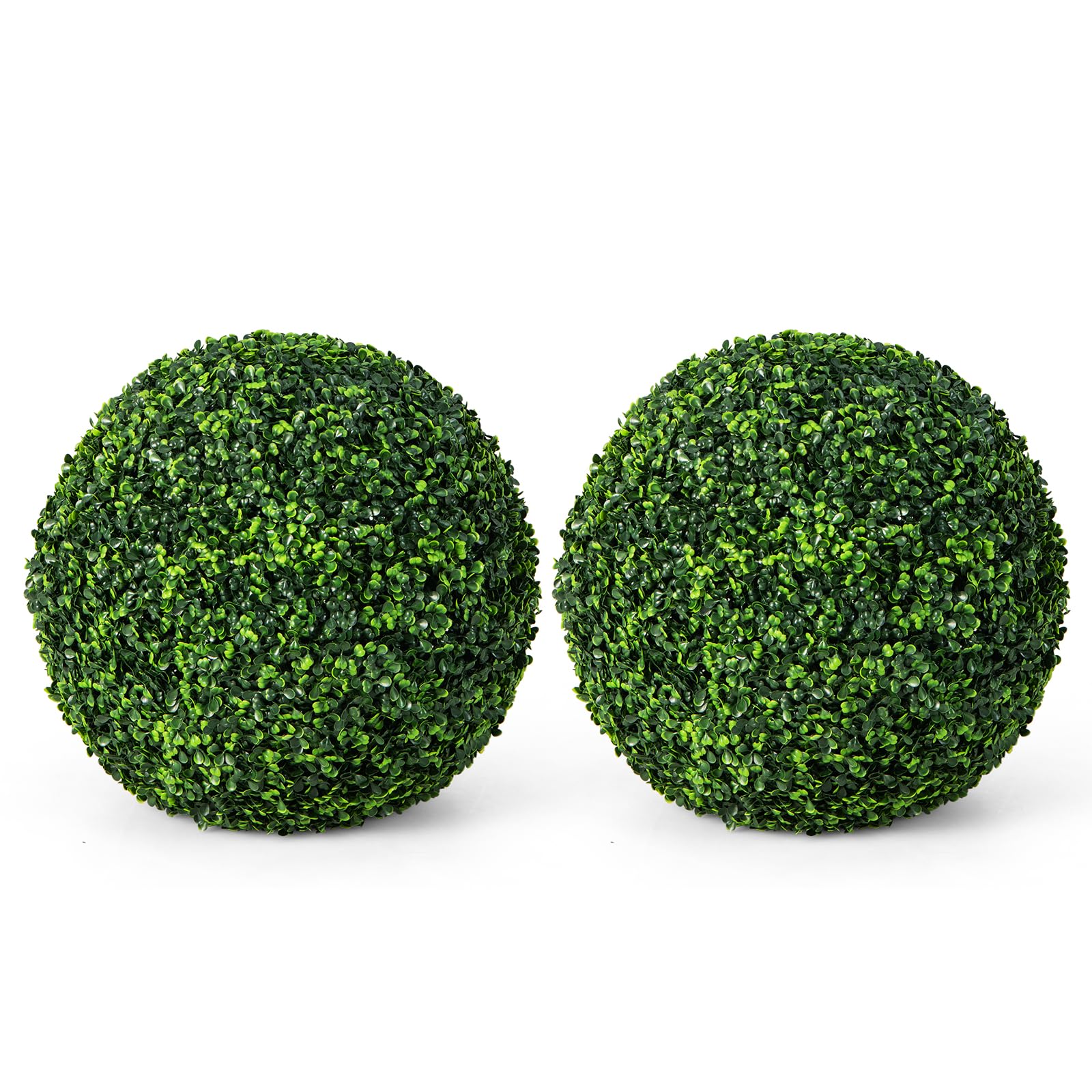 Goplus 2 PCS 19.5 Inch Artificial Plant Topiary Ball, Round Holly Faux Boxwood Balls - Image 9