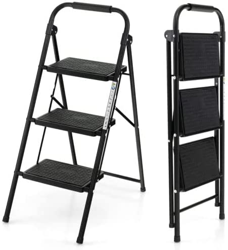 Goplus 2 Step Ladder, Folding Step Stool with Extra Wide and Anti-Slip Pedals - Image 9