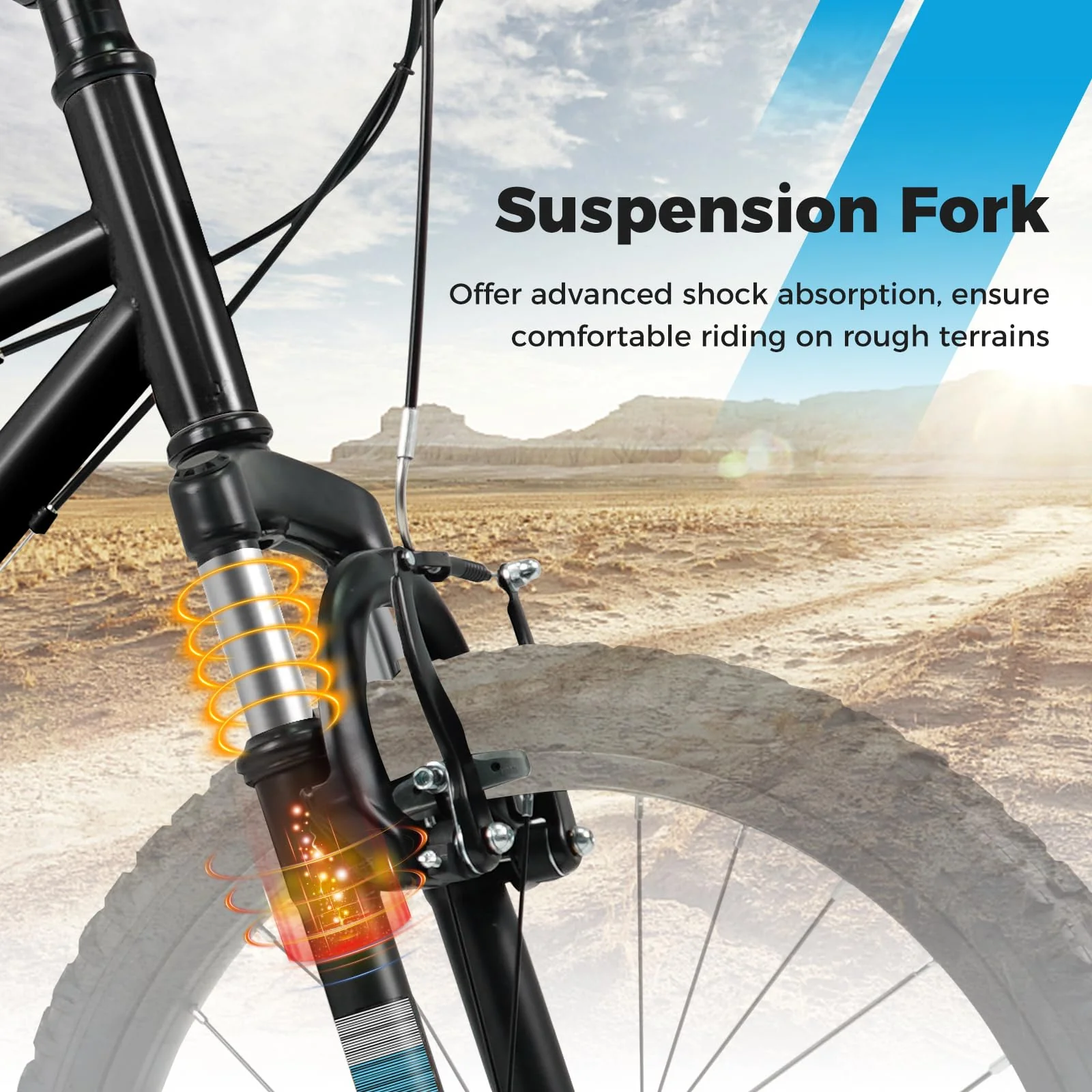 Goplus 20/24 Inch Kids Mountain Bike w/ 6-Speed Drivetrain & Suspension Fork - Image 5