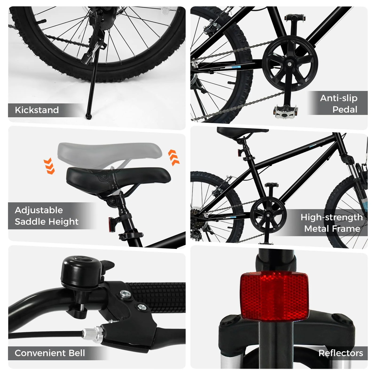 Goplus 20/24 Inch Kids Mountain Bike w/ 6-Speed Drivetrain & Suspension Fork - Image 6