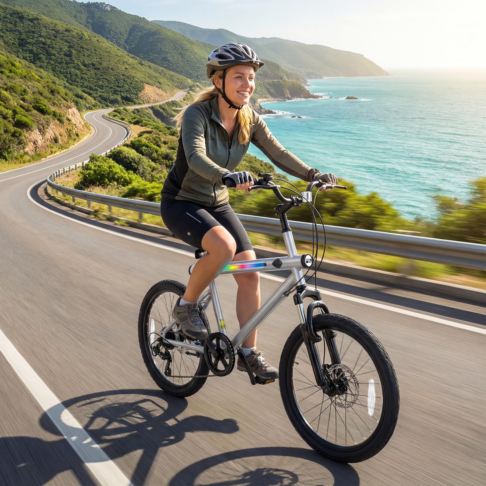 Goplus 20" LED-lit Hybrid Cycling Bike w/Stereo Speakers & High Carbon Steel Frame - Image 10