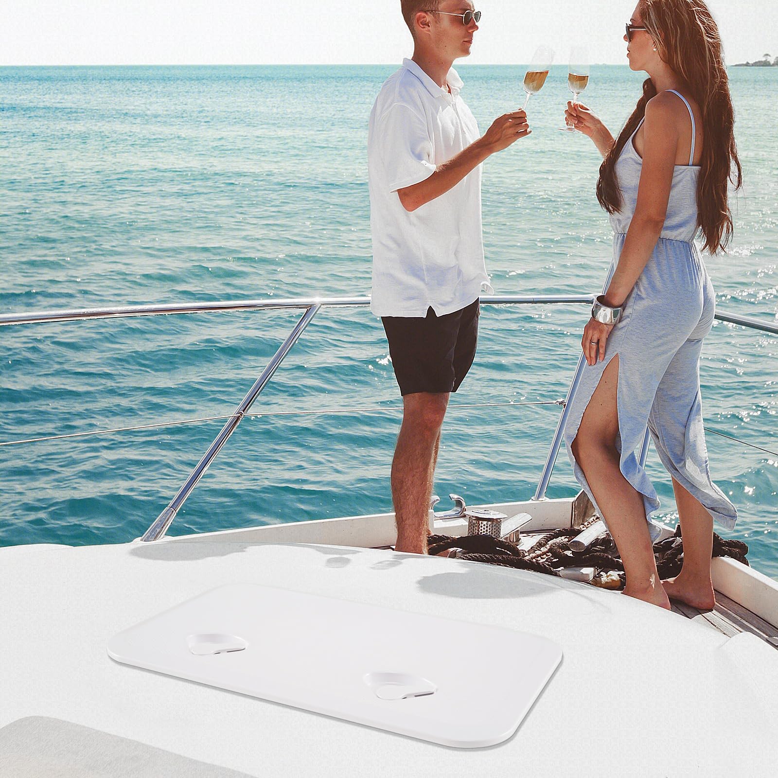 Goplus 24” x 14” Boat Hatch with 180° Lid Hinge & Non-Slip Surface - Image 9