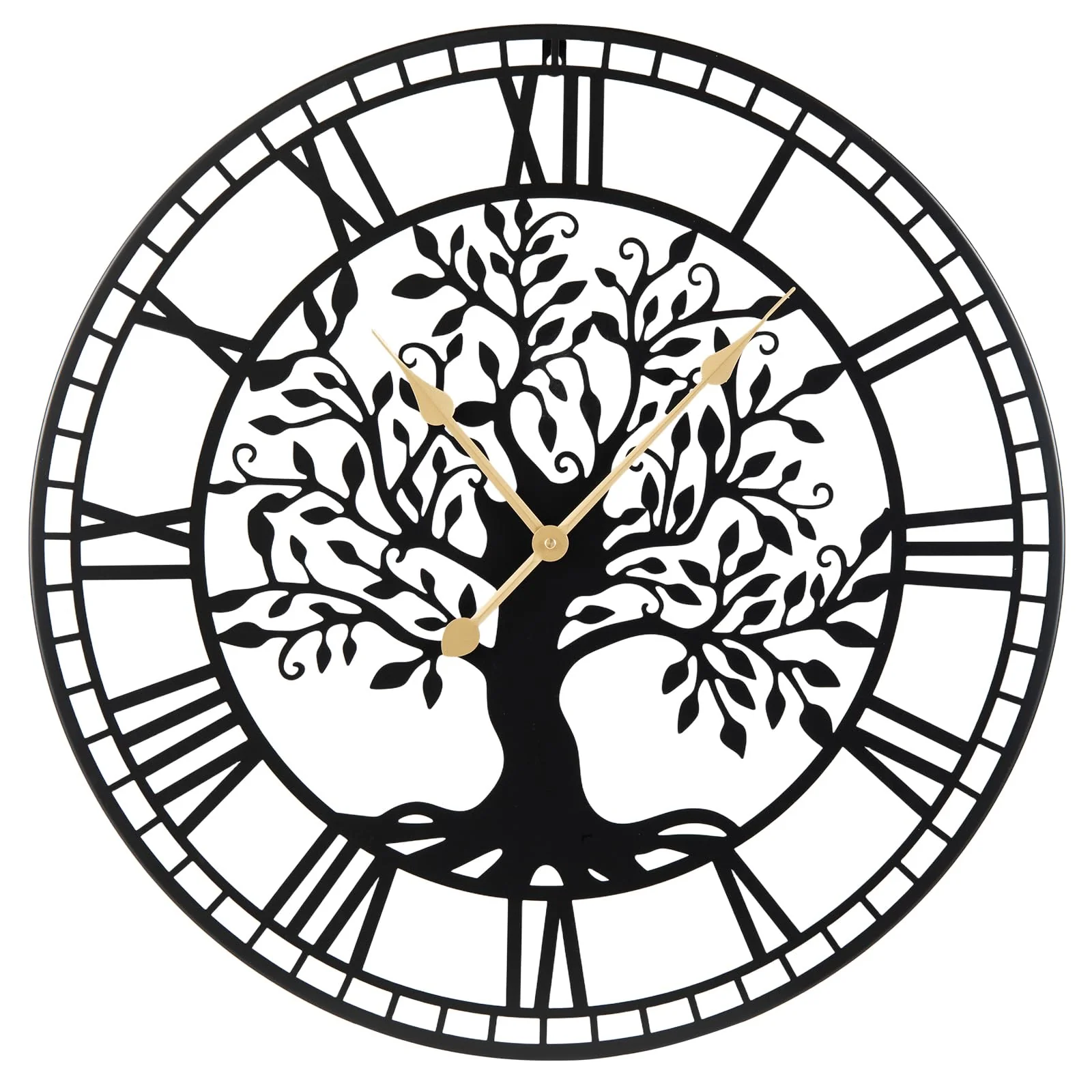 Goplus  27" Tree of Life Big Metal Wall Clock | Battery-Operated Wall Decoration - Image 2