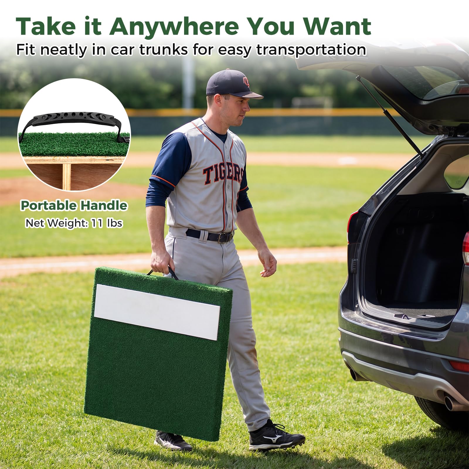 Goplus 27" x 27" x 4" Portable Pitchers Mound with Baseball - Image 4