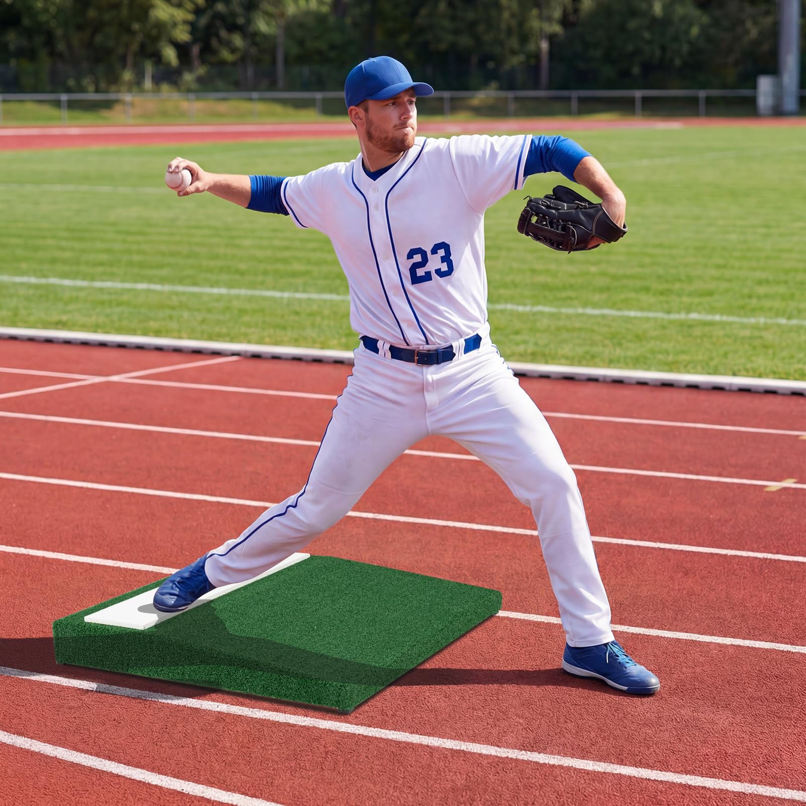 Goplus 27" x 27" x 4" Portable Pitchers Mound with Baseball - Image 9