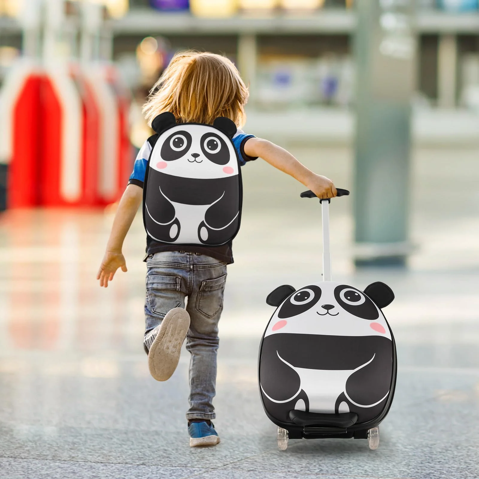 Goplus 2PC Kids Carry On Luggage Set, 16" Rolling Suitcase & 12" Backpack - Image 11