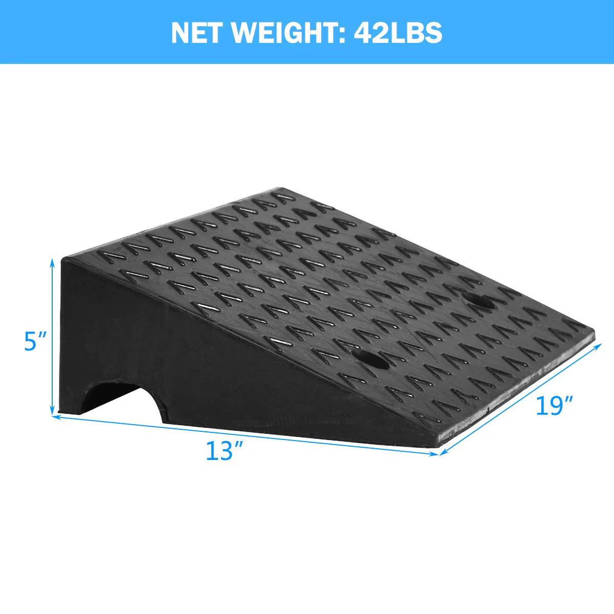 Goplus 2PCS Rubber Car Curb Ramps, 5" Rise Portable Lightweight Threshold Ramp Set - Image 7