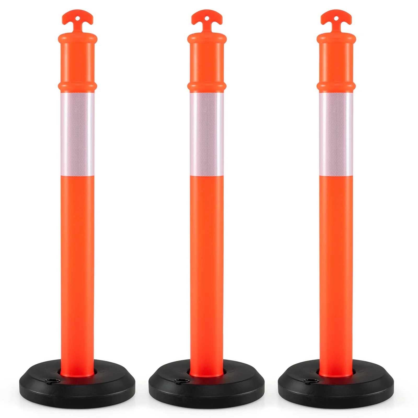 Goplus 3/6/9 Pack Traffic Delineator Posts with Fillable Base