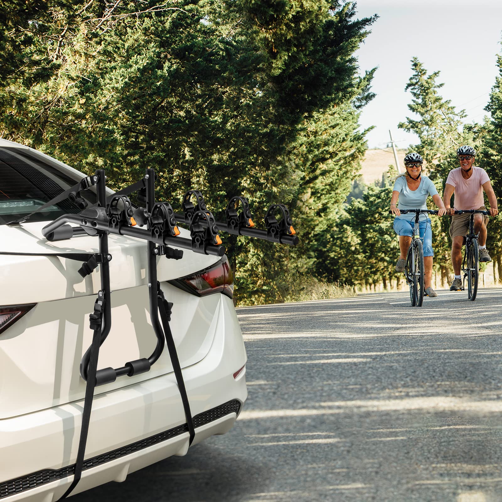 Goplus 3-Bike Mounted Rack, Trunk Mount Bike Rack with Adjustable Length and Angle - Image 8