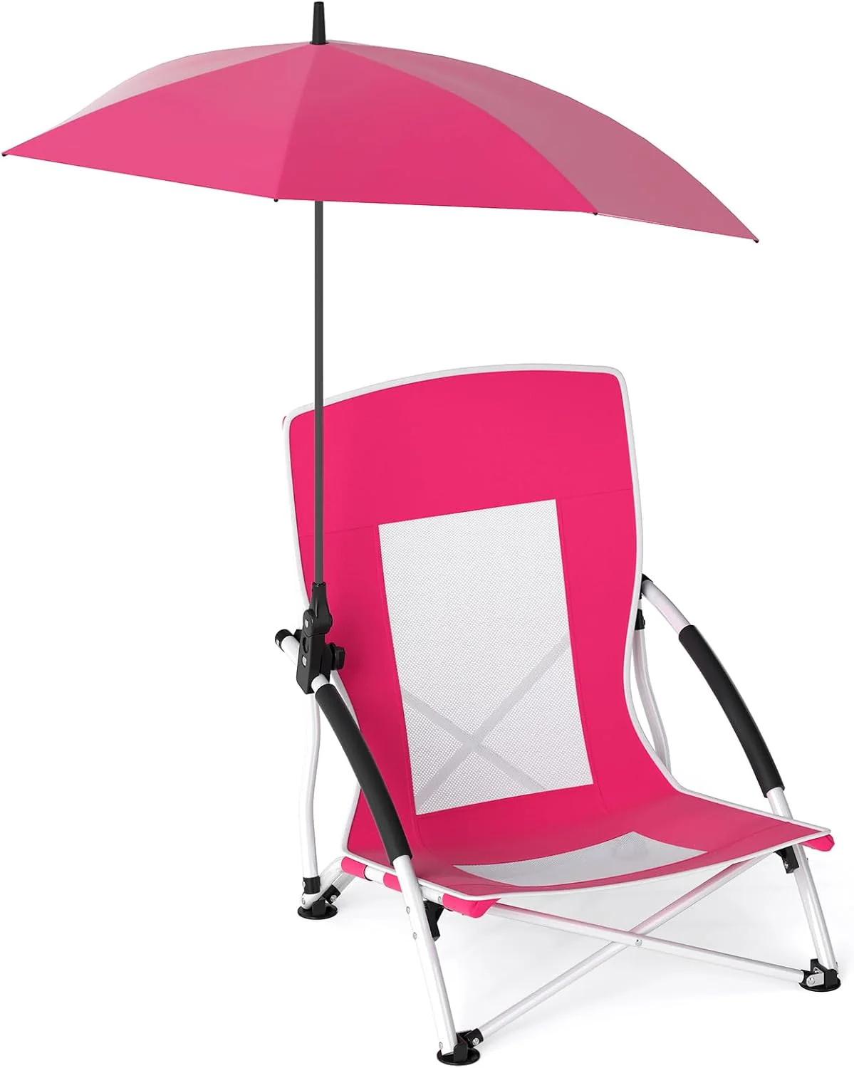 Goplus 330lbs Folding Backpack Chairs for Adults with Adjustable Parasol for Lawn Camping - Image 11