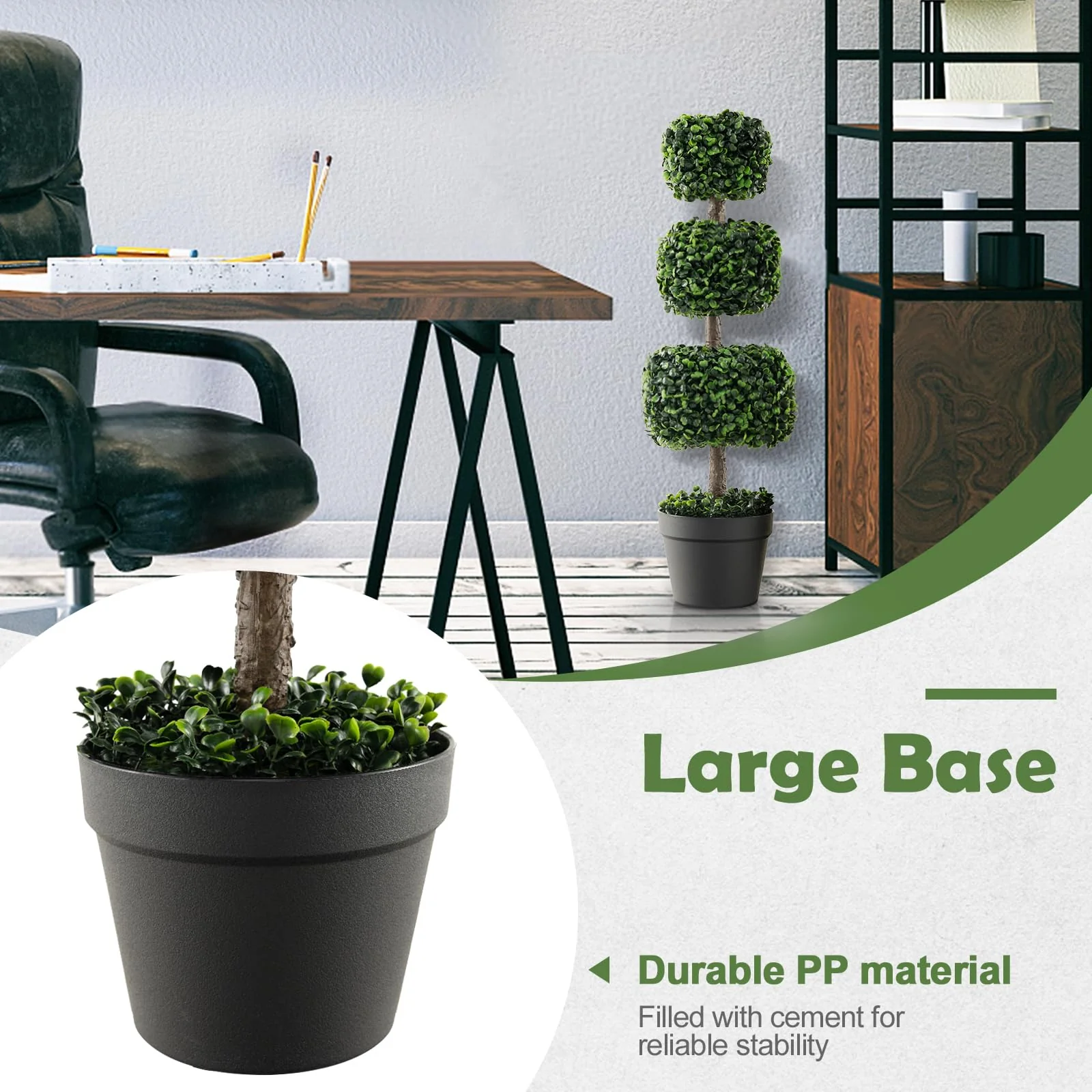 Goplus 35¡± Artificial Boxwood Topiary Tree - Image 4