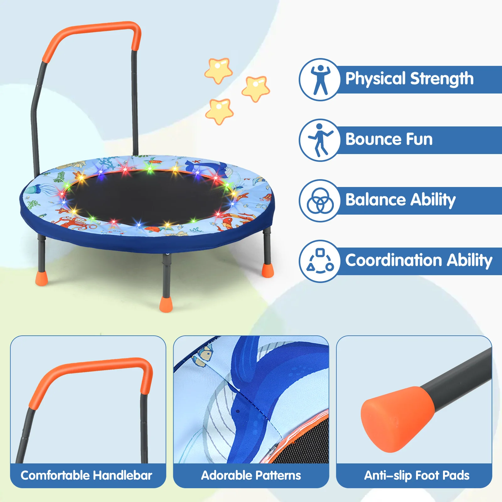 Goplus 36'' Foldable Toddler Trampoline for Kids - Image 8