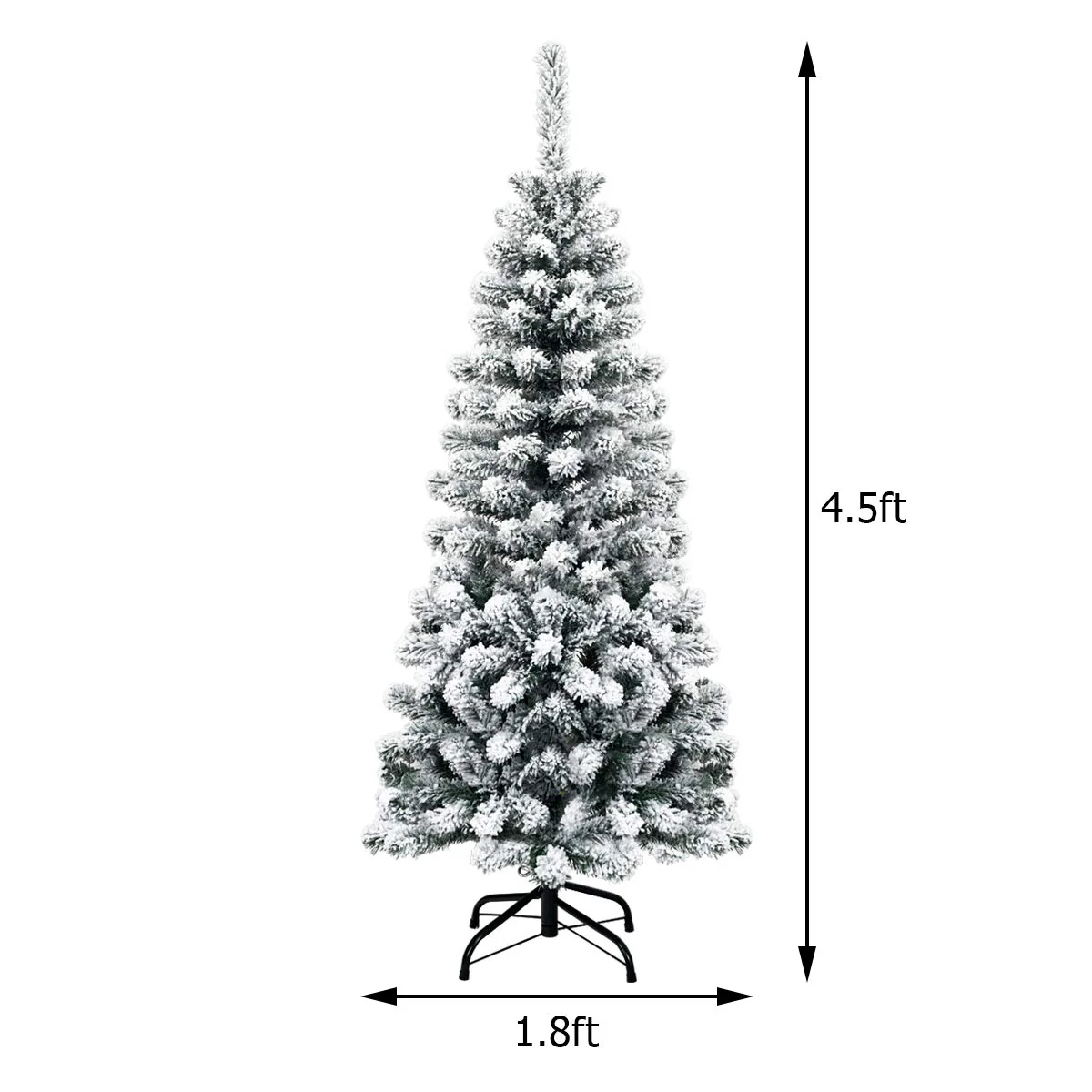 Goplus 4.5ft / 6ft / 7.5ft Artificial Snow Flocked Christmas Tree - Image 5