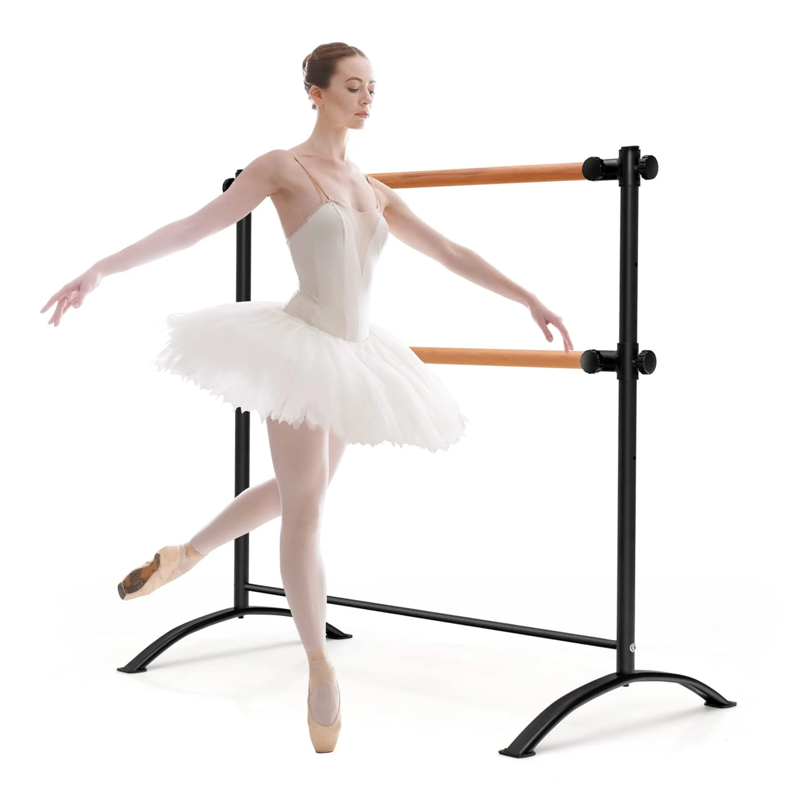 Goplus 4 FT Portable Ballet Barre, 46" Freestanding Adjustable Double Ballet Bar with Anti-Slip Base - Image 6