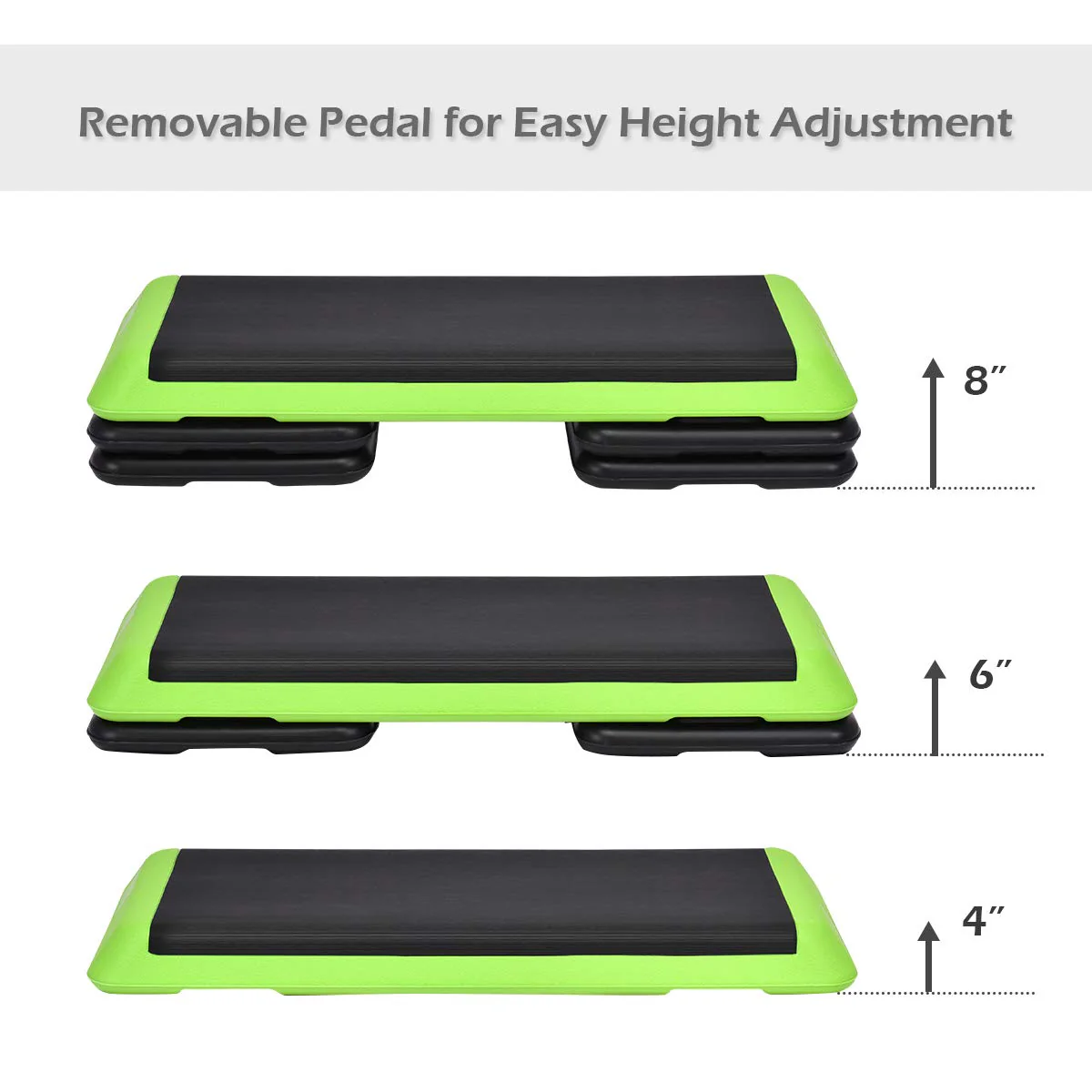 Goplus 43'' Adjustable Fitness Aerobic Step Stepper Platform 4" - 6" - 8" Non-Stick Surface - Image 7