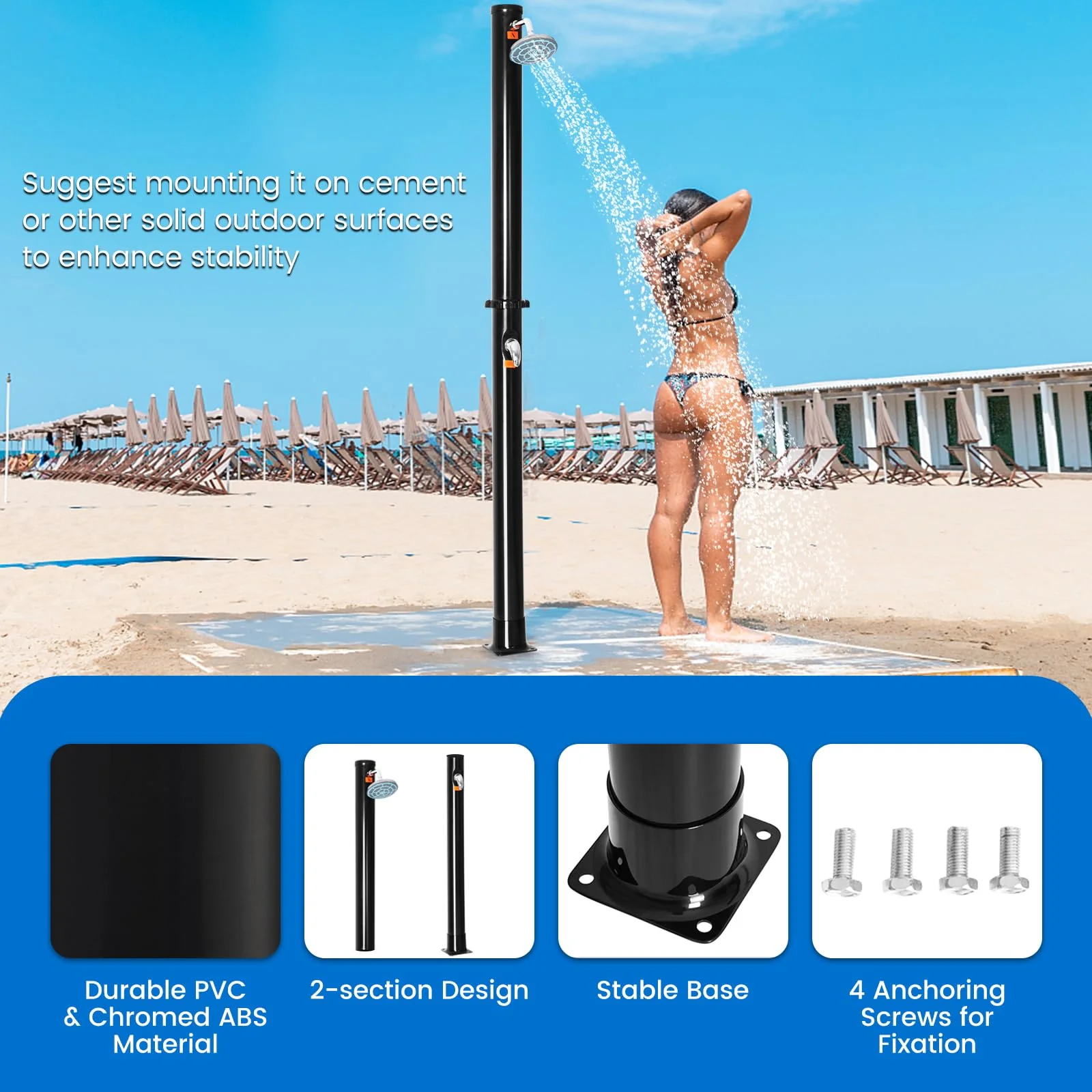 Goplus 5.3 Gallon Solar Heated Outdoor Shower - Image 4