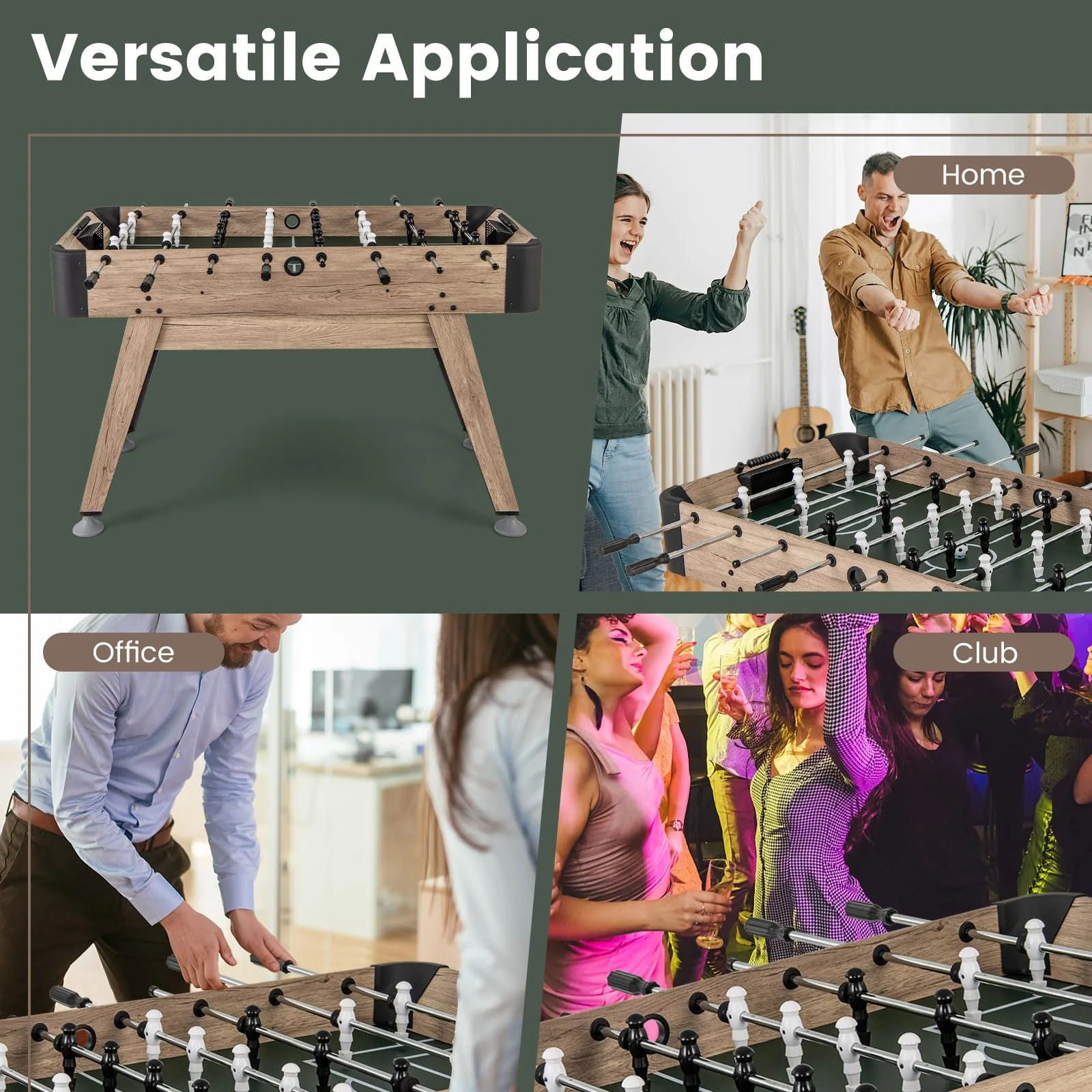 Goplus 54” Foosball Table for Adults, Competition Full Size Soccer Game Table with 2 Balls, 26 Players - Image 9