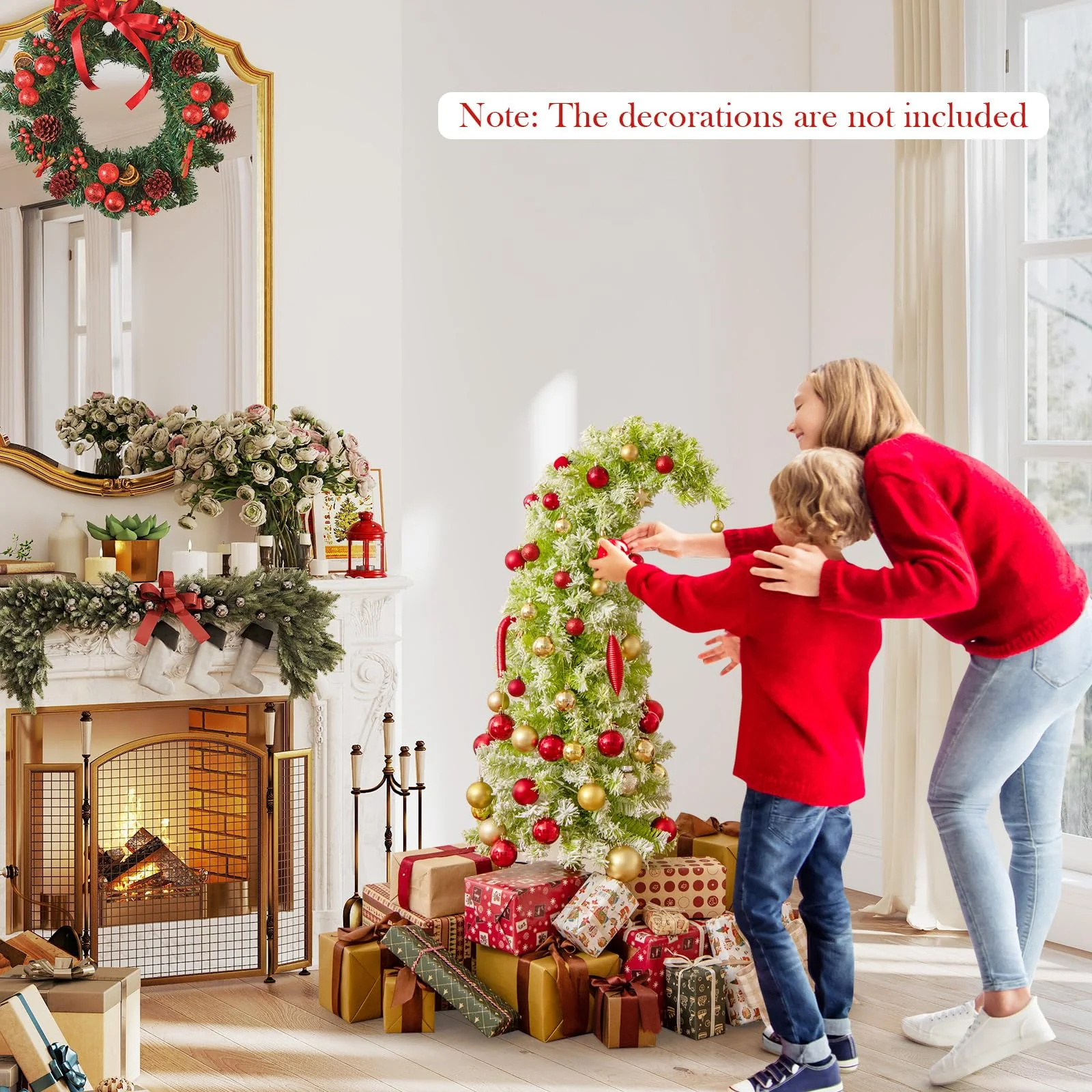 Goplus 5FT / 6FT / 7FT Whimsical Christmas Tree | Bendable Grinchs Xmas Tree - Image 6