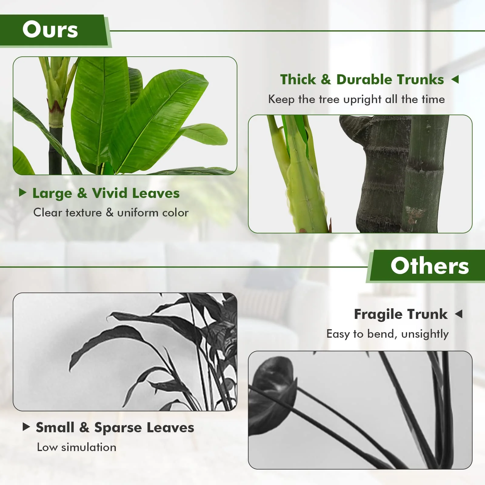 Goplus 5ft Bird of Paradise Artificial Plant, Fake Tropical Palm Tree with 18 Large Leaves - Image 6
