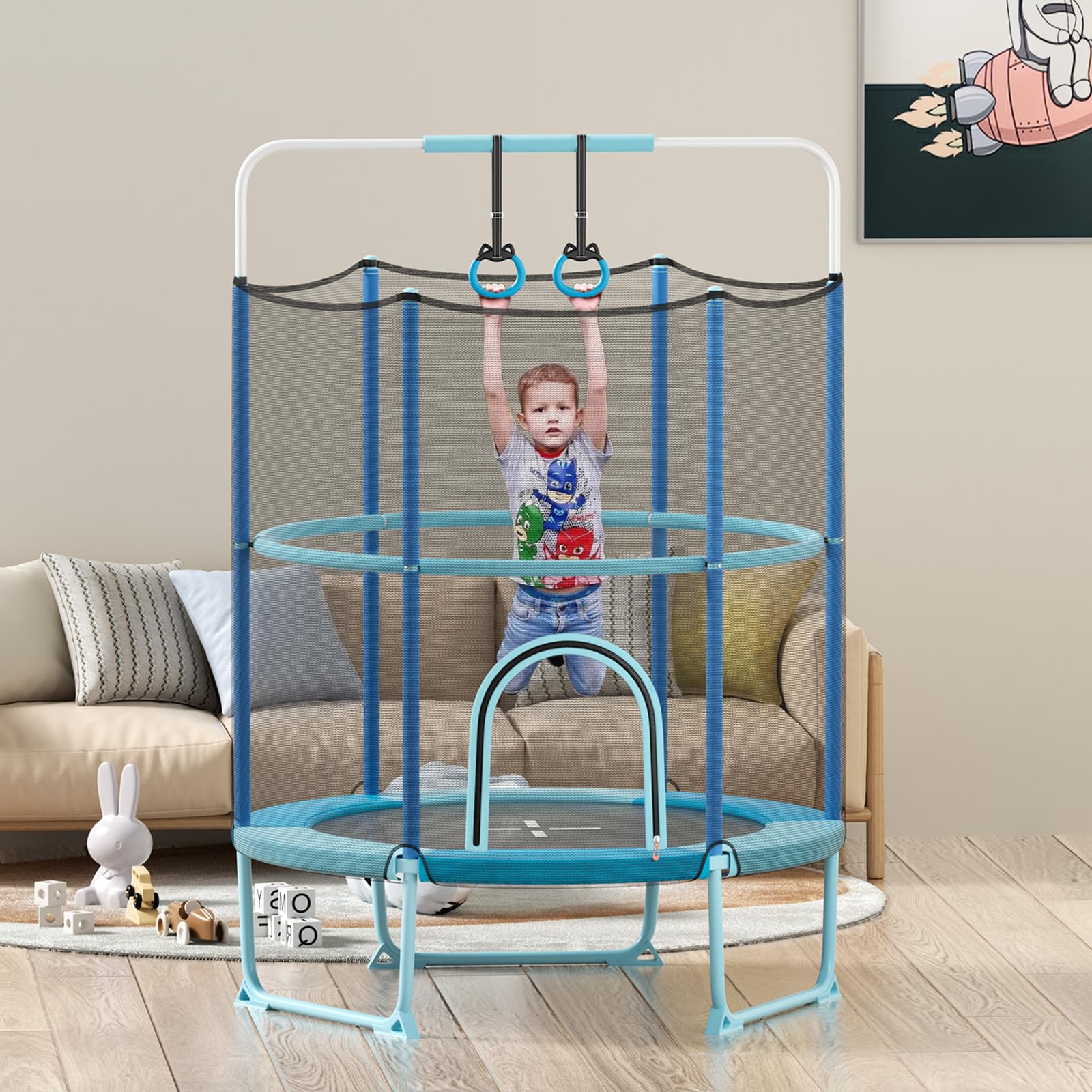 Goplus 60'' Trampoline for Kids, 3-in-1 Toddler Trampoline - Image 2