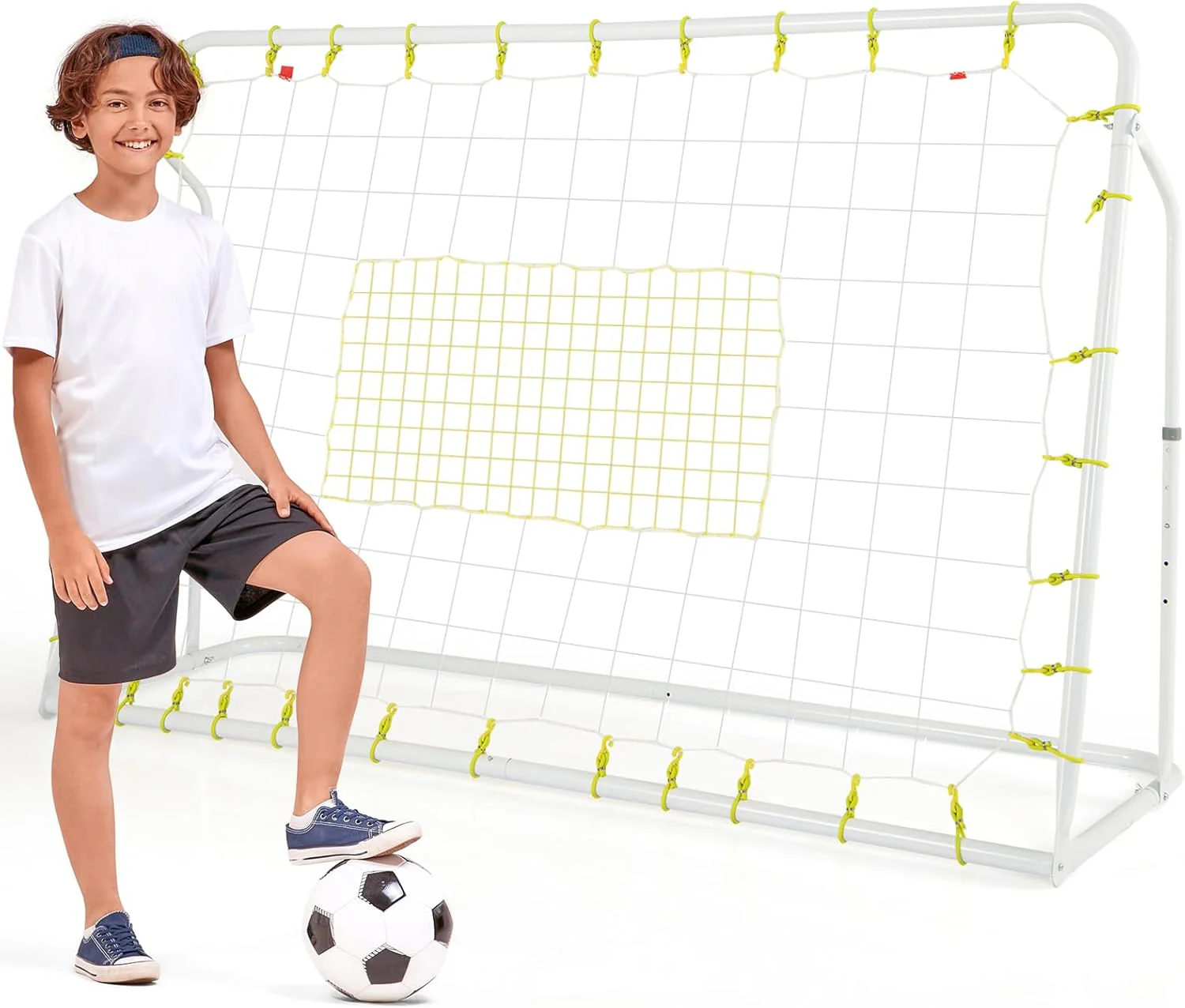 Goplus 6FT x4FT Soccer Net, 2 in 1 Soccer Rebounder Soccer Goal w/Shooting Auxiliary Area - Image 10