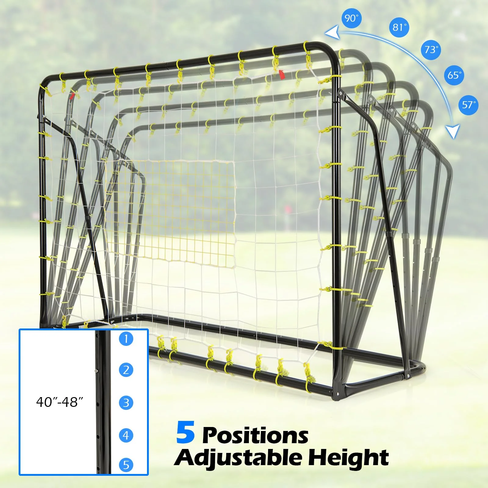 Goplus 6FT x4FT Soccer Net, 2 in 1 Soccer Rebounder Soccer Goal w/Shooting Auxiliary Area - Image 4