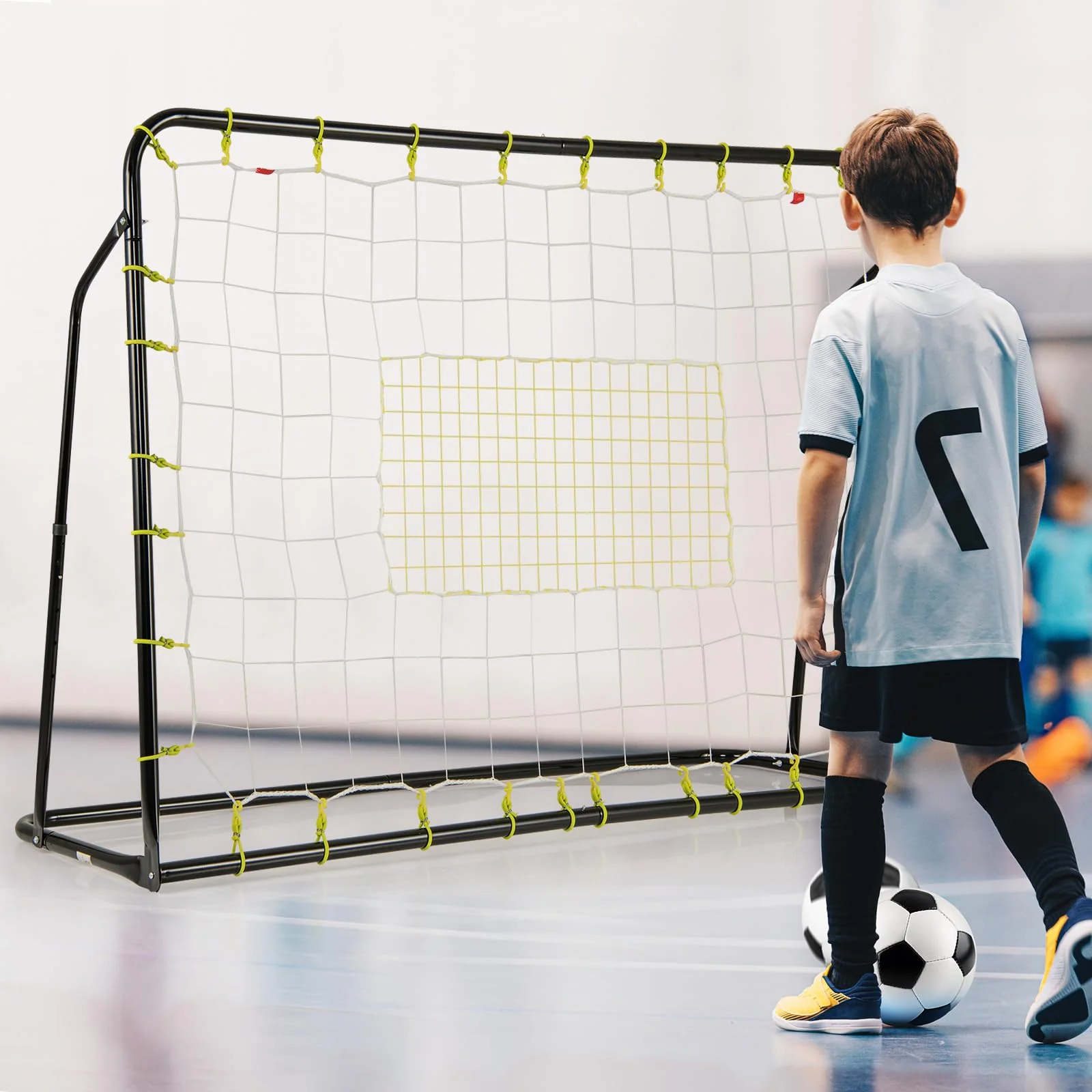 Goplus 6FT x4FT Soccer Net, 2 in 1 Soccer Rebounder Soccer Goal w/Shooting Auxiliary Area - Image 9