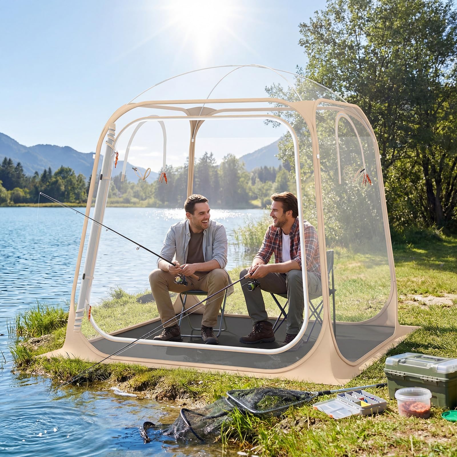 Goplus 7 x 7 FT All Weather Pod Sports Tent for 2-4 People - Image 3
