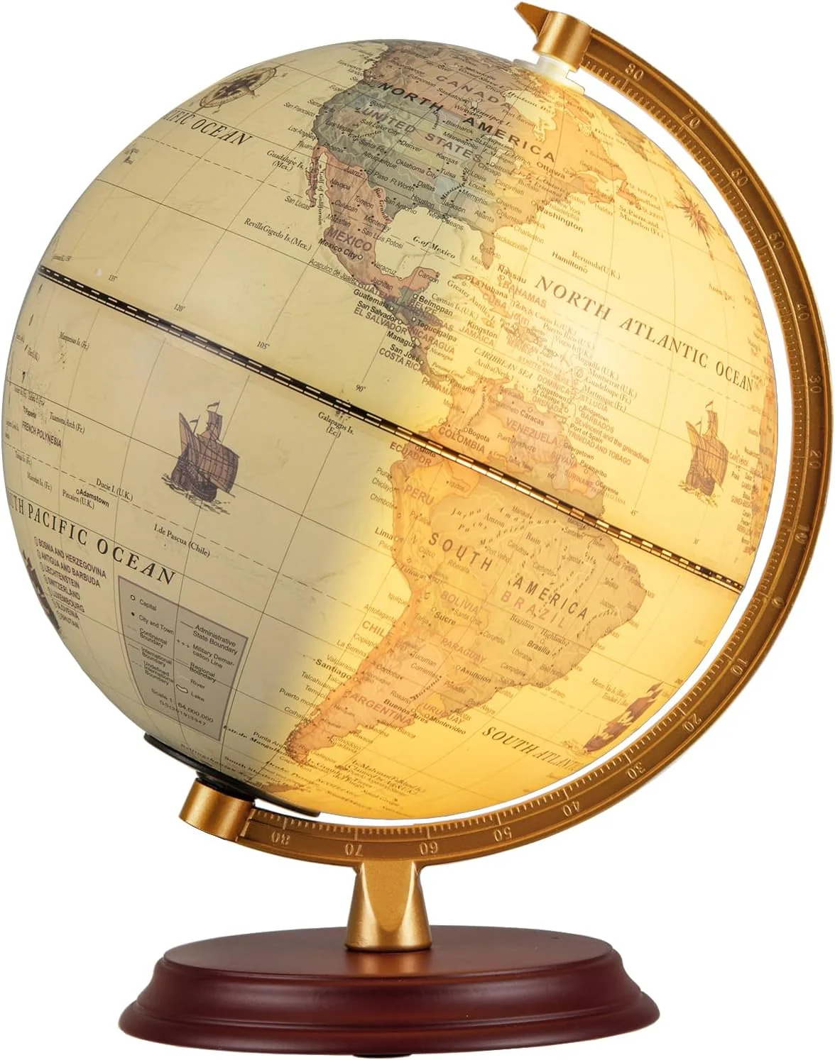 Goplus 8 Inch Night Light up Globe Lamp with Wooden Stand and HD Map for Kids Adults - Image 2