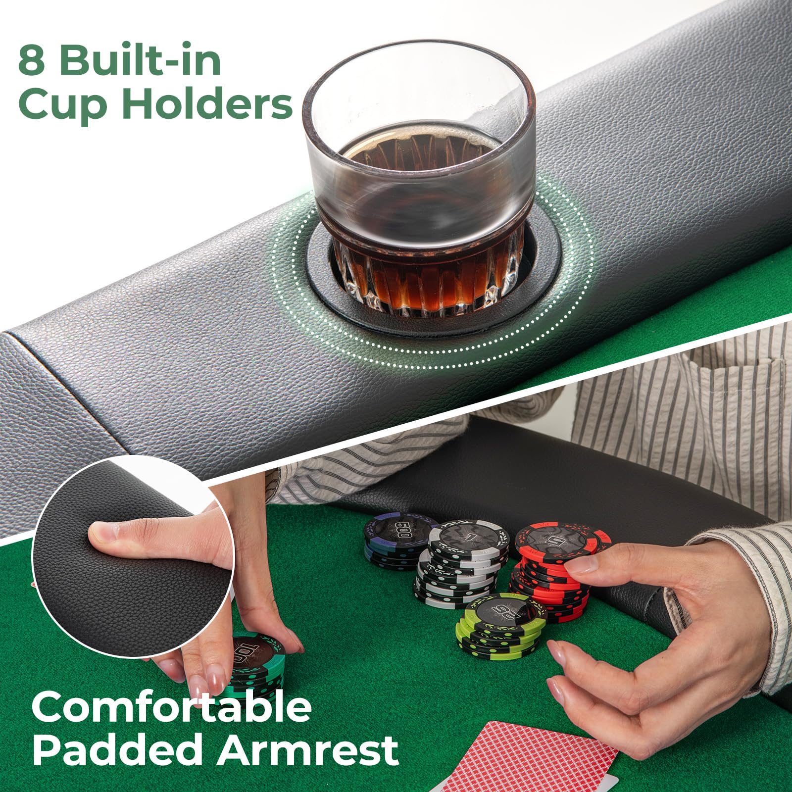 Goplus 8 Players Texas Holdem Foldable Poker Table - Image 3