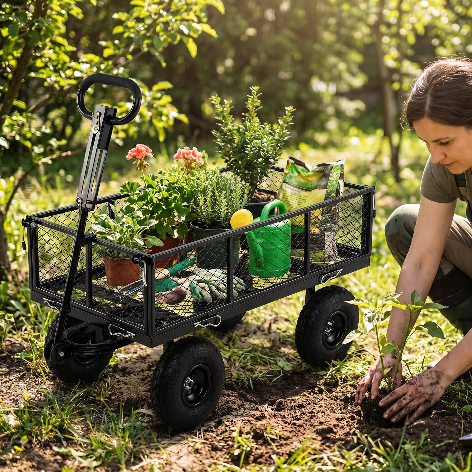 Goplus 880lbs Heavy Duty Garden Cart - Image 9