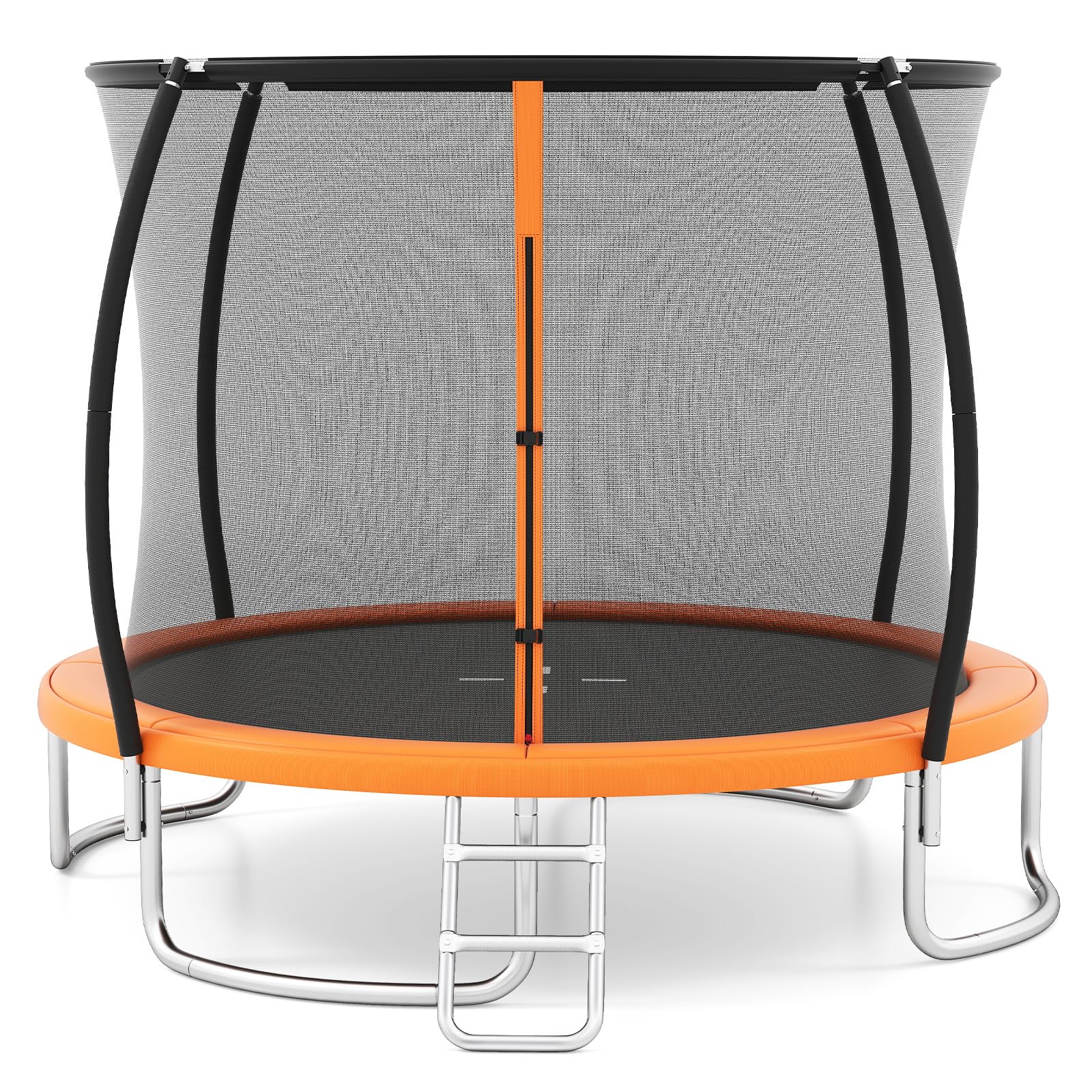 Goplus 8FT 10FT 12FT ASTM Approved Heavy-Duty Recreational Kids Trampoline w/Safety Enclosure Net