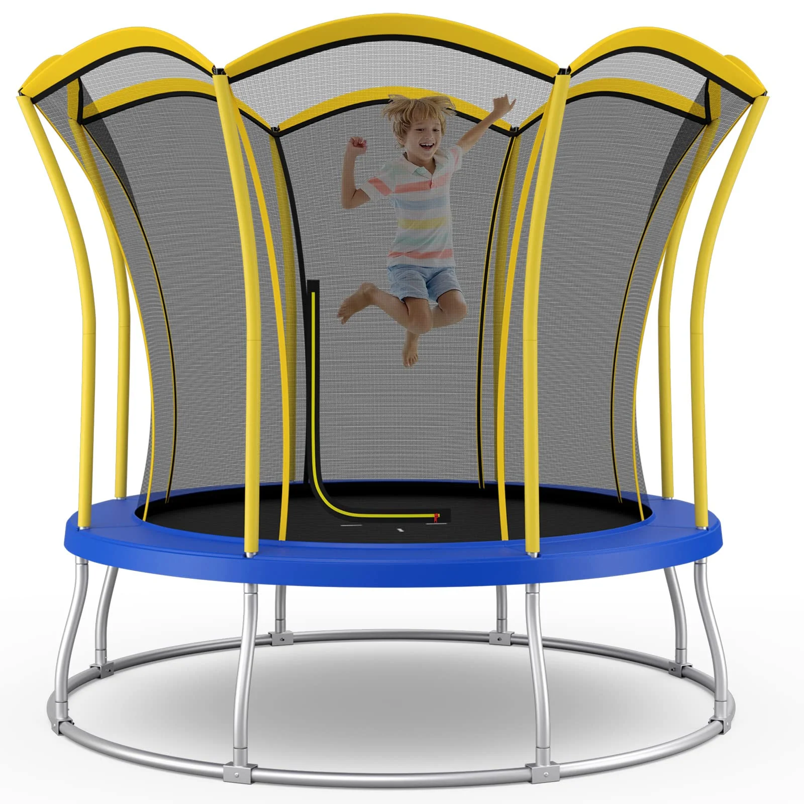Goplus 8FT/ 10FT Outdoor Trampoline, ASTM Approved Trampoline with Unique Flower Shape - Image 10