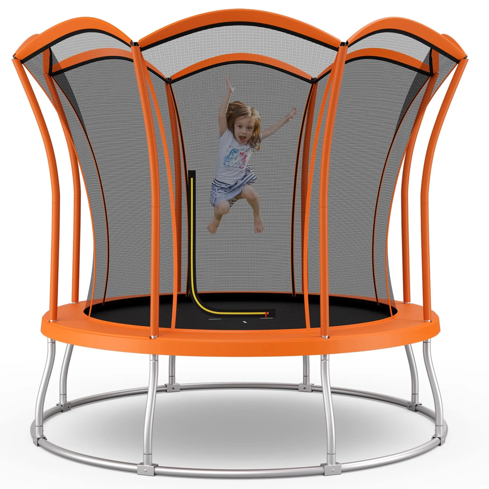 Goplus 8FT/ 10FT Outdoor Trampoline, ASTM Approved Trampoline with Unique Flower Shape - Image 11