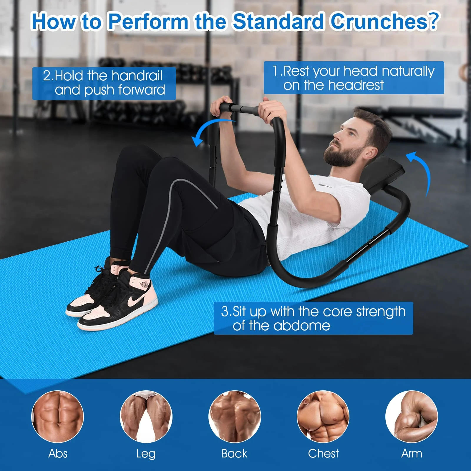 Goplus AB Fitness Crunch, Portable Abdominal Machine Workout Exerciser for Core Strength - Image 4