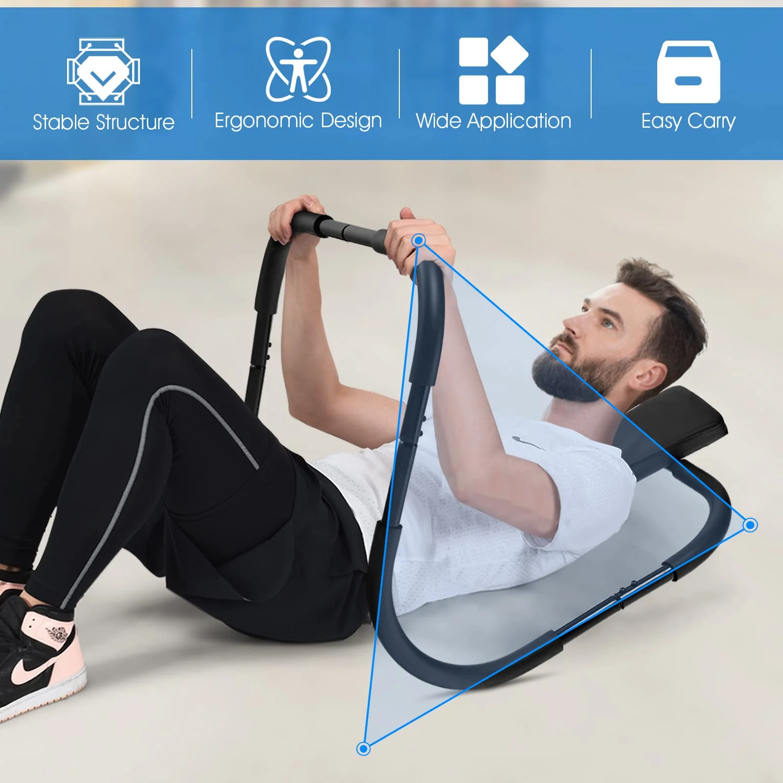 Goplus AB Fitness Crunch, Portable Abdominal Machine Workout Exerciser for Core Strength - Image 9