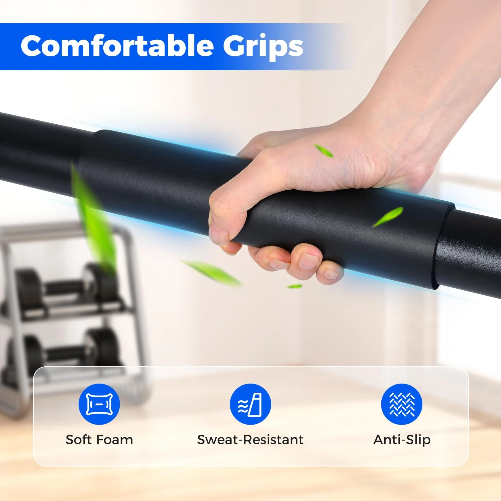 Goplus Adjustable Dip Bar Heavy Duty Parallette Push Up Stand with 660 LBS Capacity - Image 6