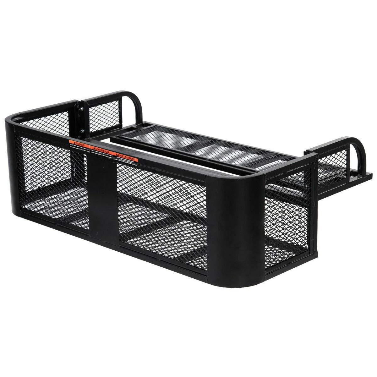 Goplus ATV/UTV Rear Drop Basket, Universal Cargo Basket w/Steel Mesh Surface (Black)