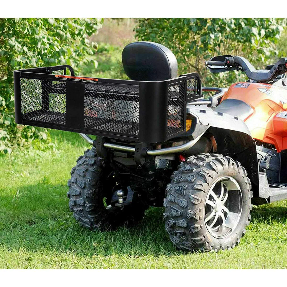 Goplus ATV/UTV Rear Drop Basket, Universal Cargo Basket w/Steel Mesh Surface (Black) - Image 2
