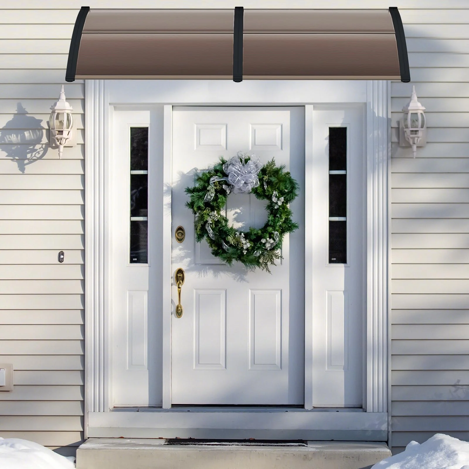 Goplus Awnings for Doors, Window Awning with Rain Snow Sunlight UV Protection, UPF 50+ - Image 2