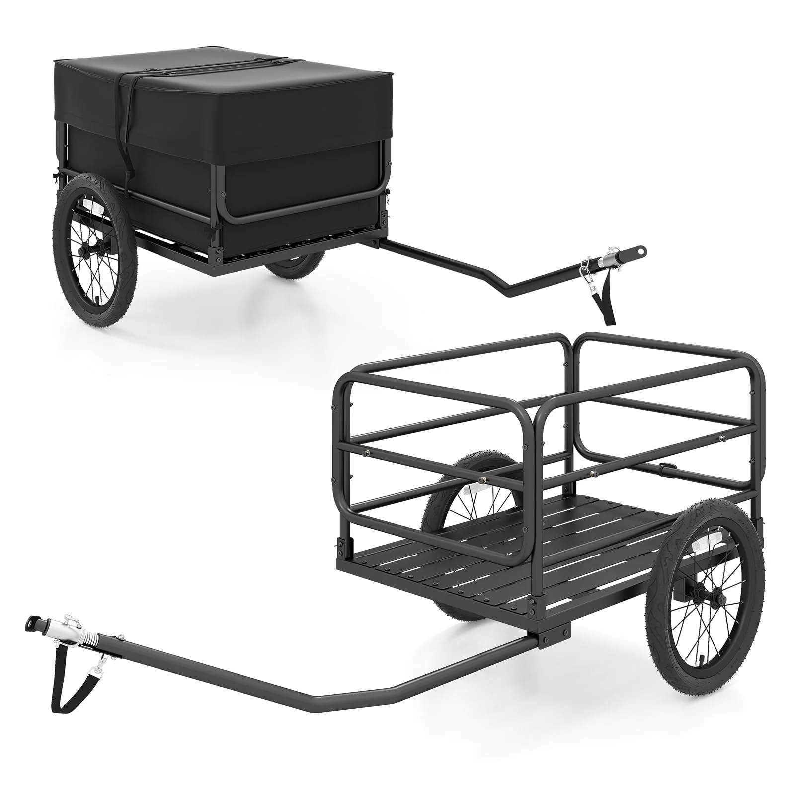 Goplus Bike Cargo Trailer Heavy-Duty Bicycle Wagon Cart(70.5" x 28" x 26")