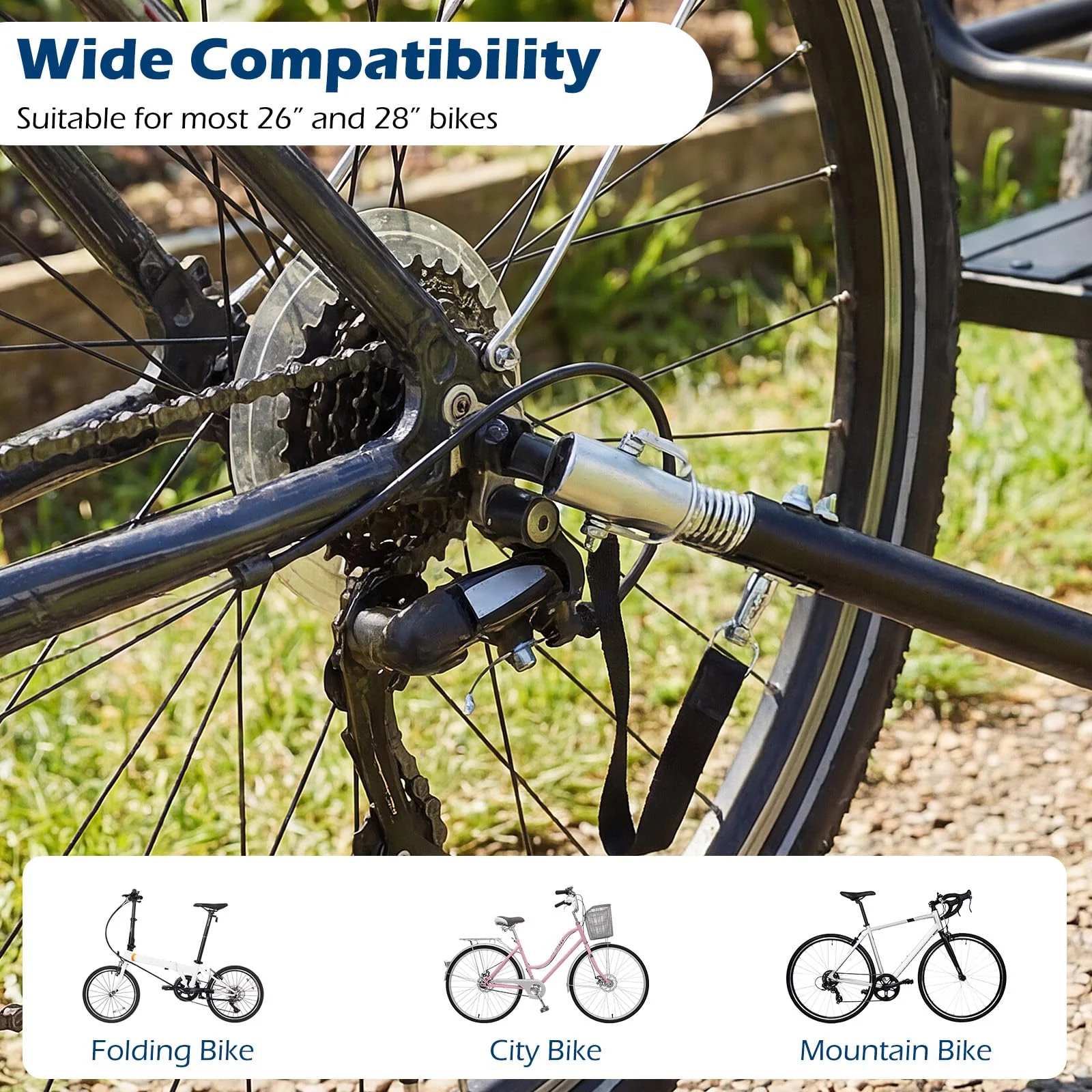 Goplus Bike Cargo Trailer Heavy-Duty Bicycle Wagon Cart(70.5" x 28" x 26") - Image 3