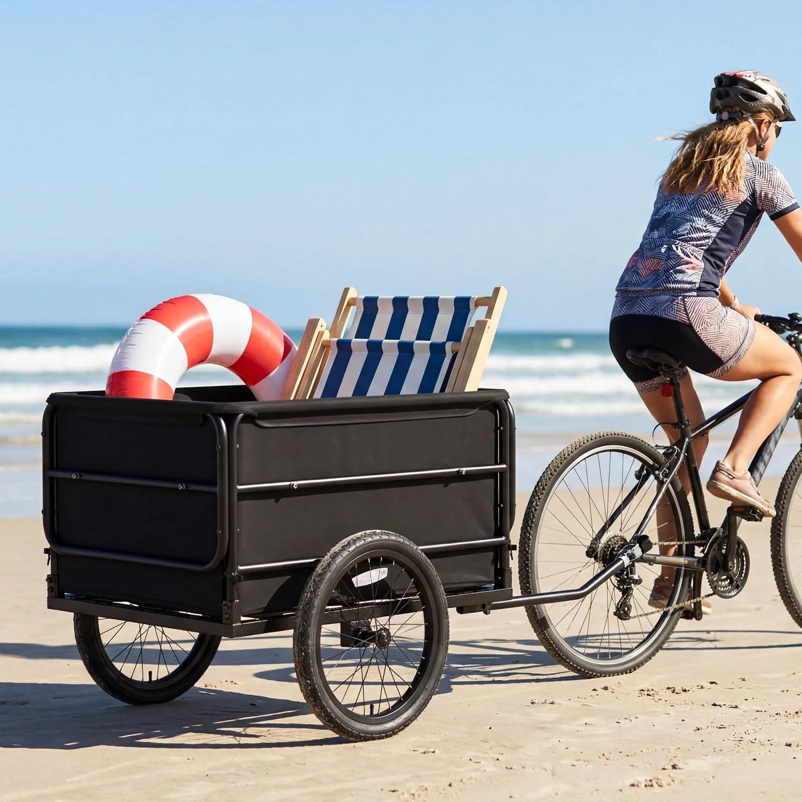 Goplus Bike Cargo Trailer Heavy-Duty Bicycle Wagon Cart(70.5" x 28" x 26") - Image 8